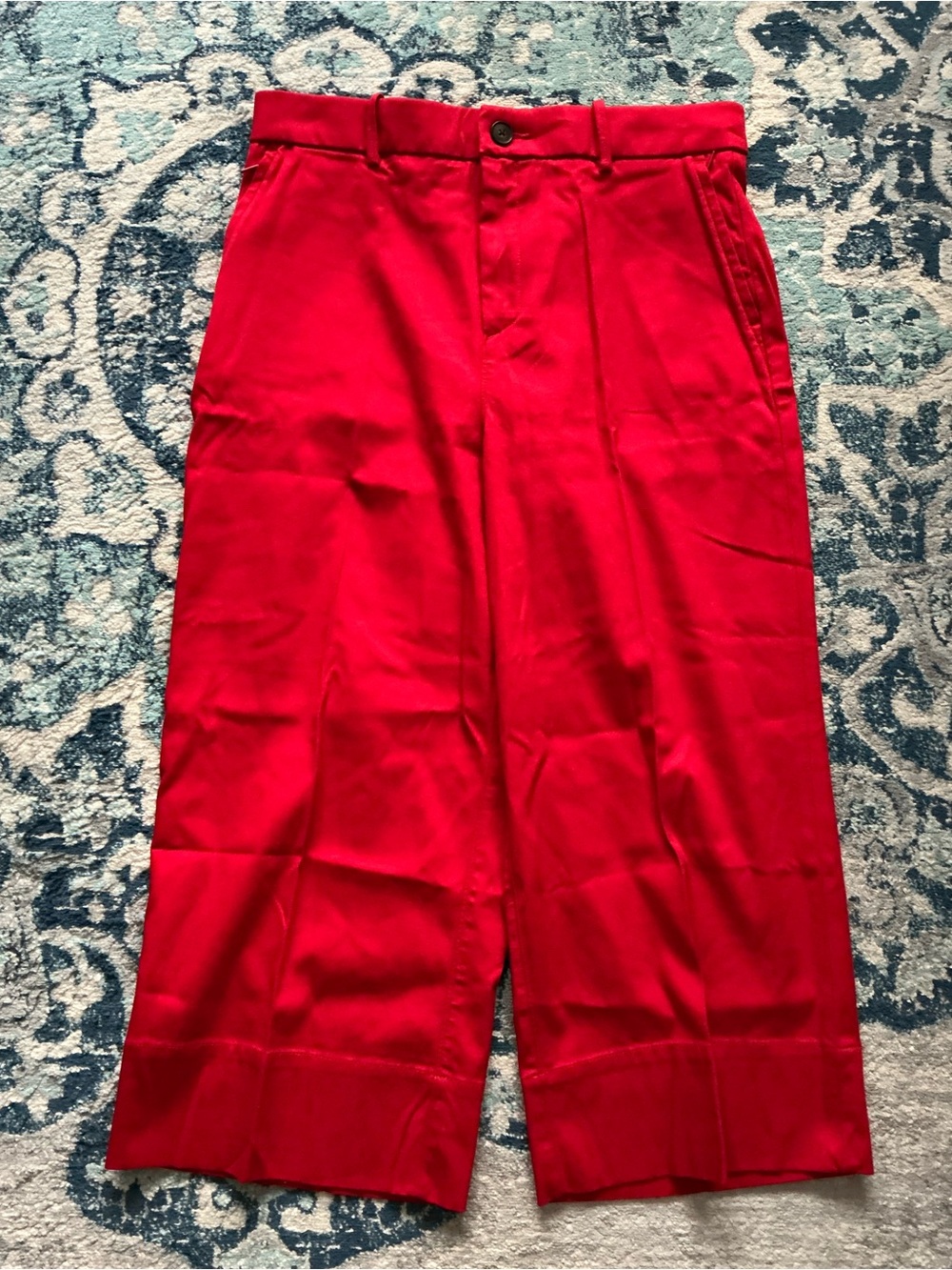 SPANX SPANXsupersmooth™ Stretch Twill Cropped Wide Leg in Red. Size XL. NWT.